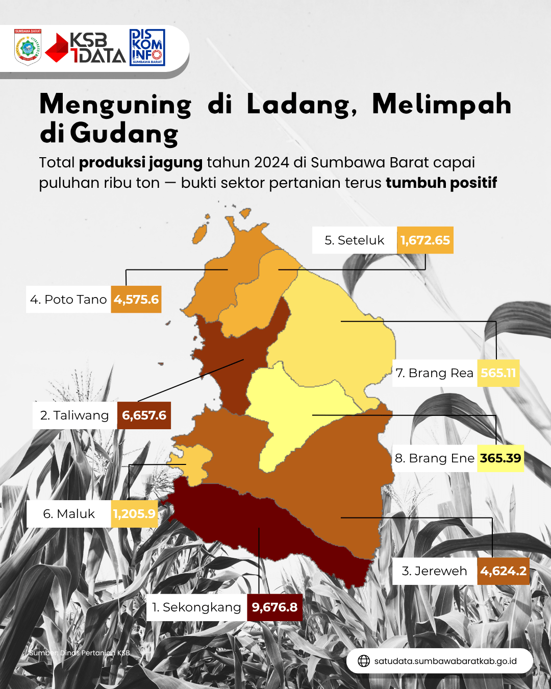 Produksi Jagung Menurut Kecamatan Tahun 2024